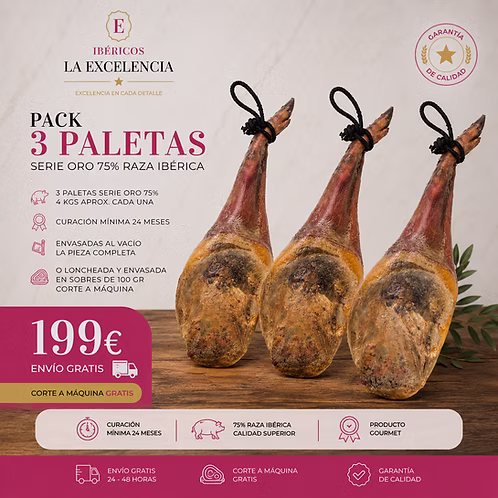 PACK > 3 Paletas 75% Serie Oro